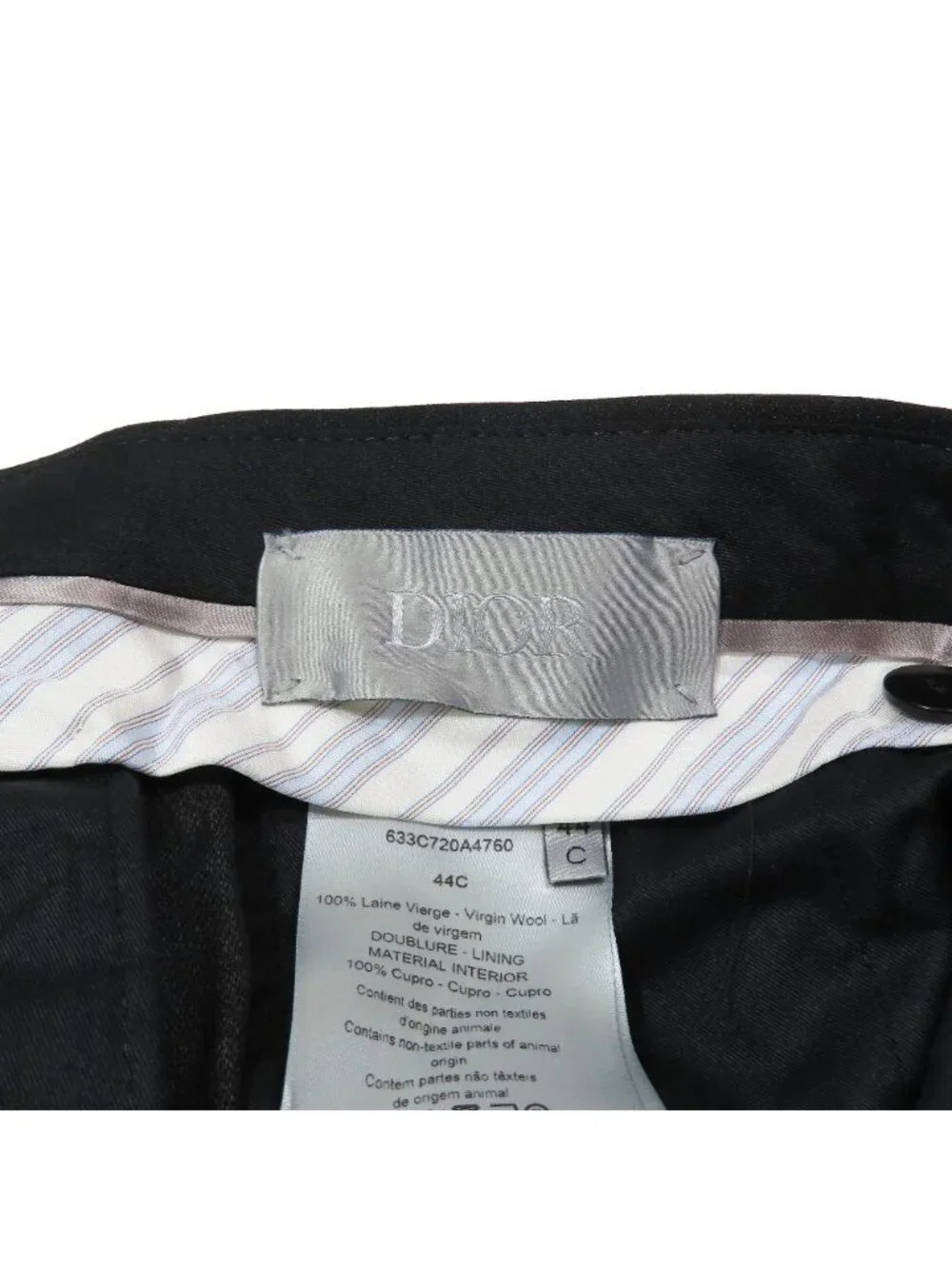 Dior Trousers Tapered Pants Single Pleated Wool 44c Black